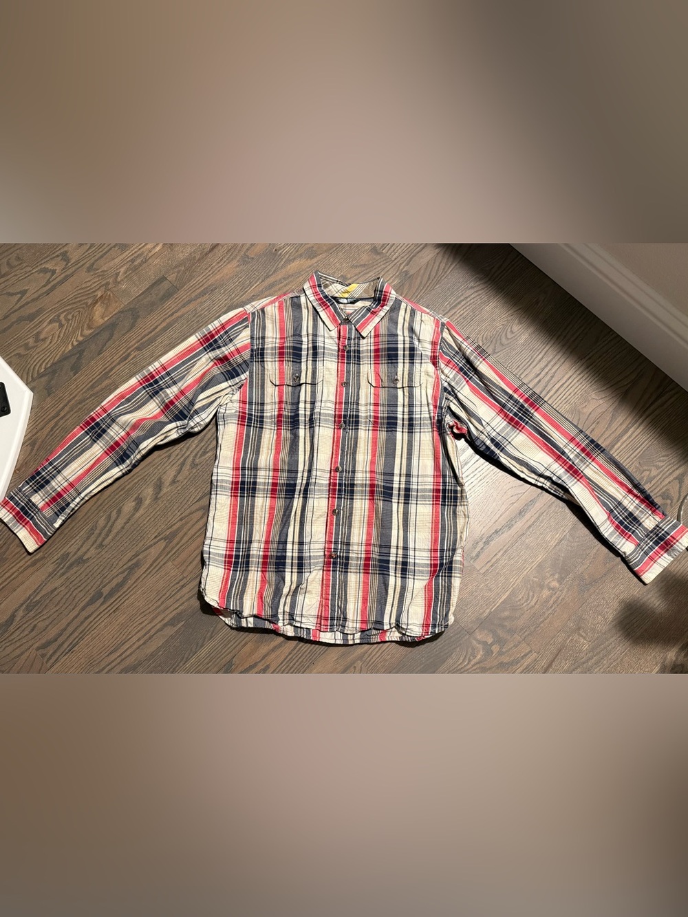 The North Face Men's Plaid Button-Down Shirt - Red, Navy & Cream